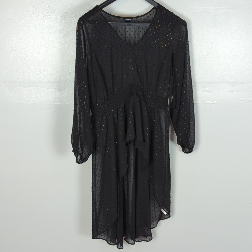 Torrid Sheer Swiss Dot Top